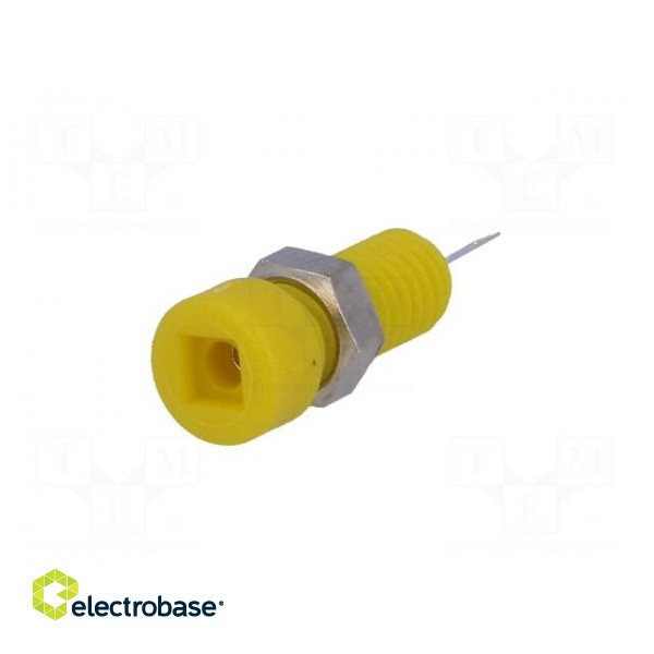 Socket | 2mm banana | 6A | Overall len: 21mm | yellow | insulated image 2