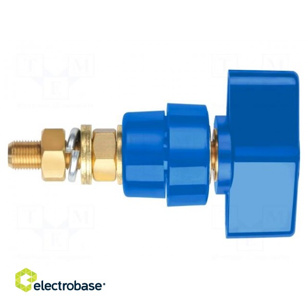 Laboratory clamp | blue | 1kVDC | 100A | on panel,screw | brass | 81mm