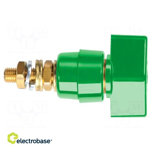 Laboratory clamp | green | 1kVDC | 63A | on panel,screw | brass