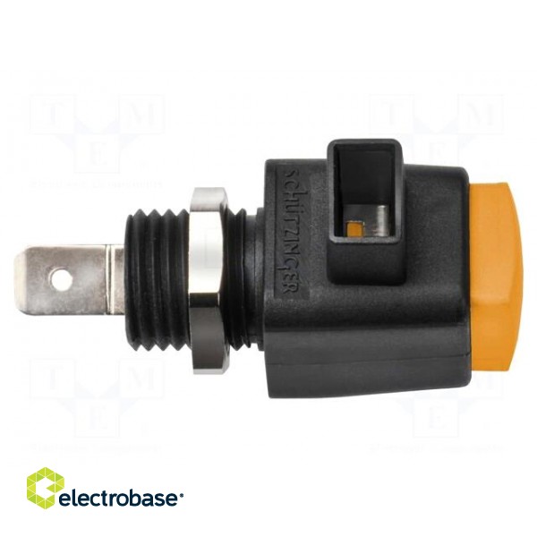 Laboratory clamp | orange | 16A | screw | nickel | polyamide | -25÷90°C