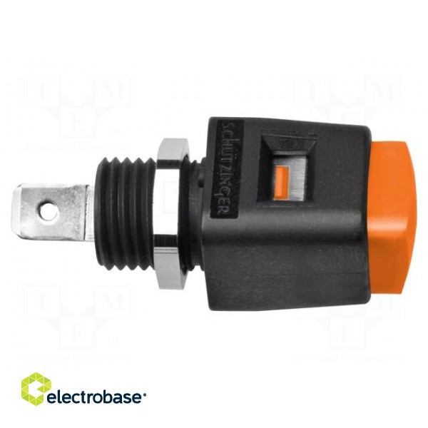 Laboratory clamp | orange | 70VDC | 16A | screw | nickel | polyamide