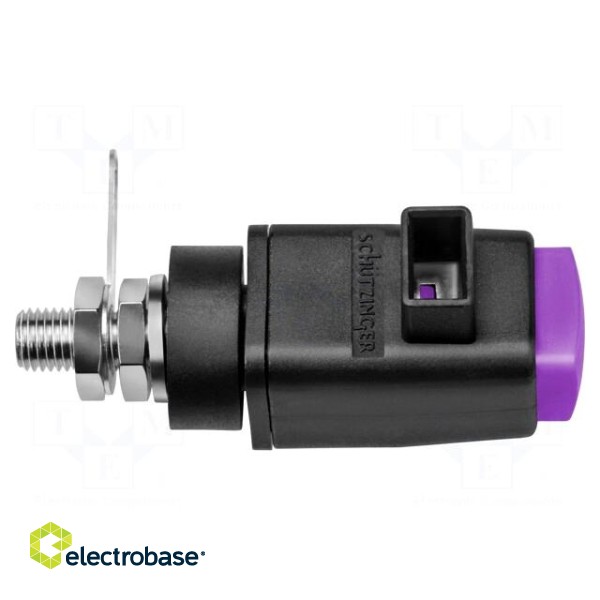 Laboratory clamp | purple | 300VDC | 16A | screw | nickel | polyamide