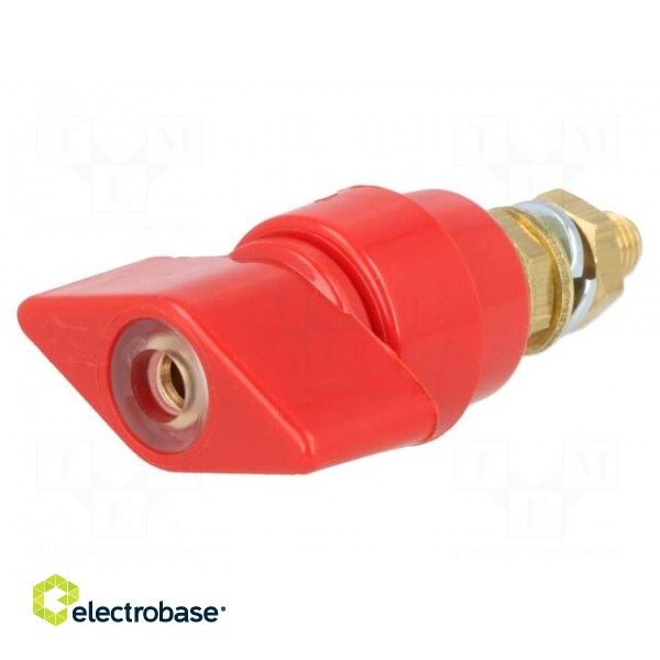 Laboratory clamp | red | 1kVDC | 63A | on panel,screw | brass
