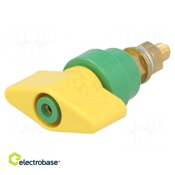 Laboratory clamp | yellow-green | 1kVDC | 100A | Contacts: brass | 81mm image 1