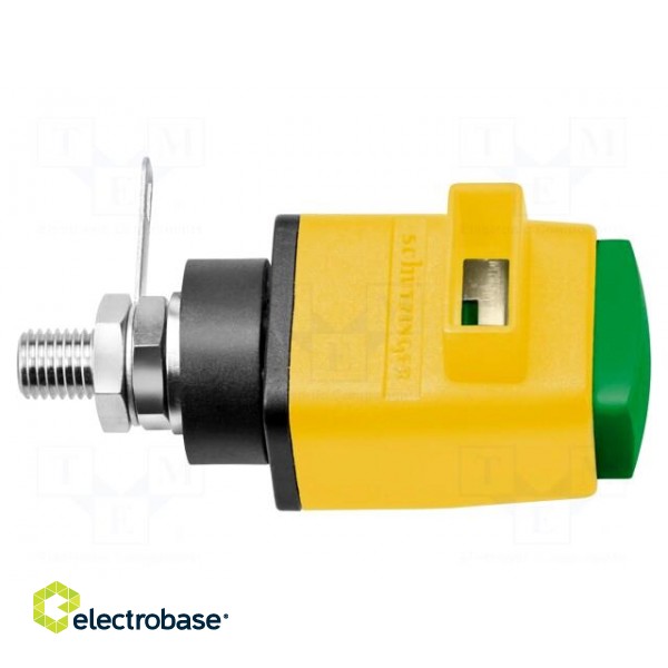 Laboratory clamp | yellow-green | 60VDC | 16A | Contacts: nickel