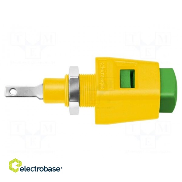 Laboratory clamp | yellow-green | 70VDC | 16A | screw | nickel | 38.9mm