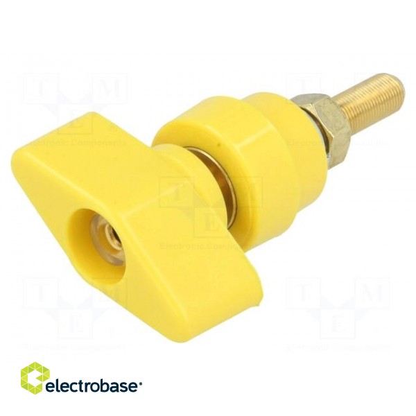 Laboratory clamp | yellow | 1kVDC | 100A | Contacts: brass | 81mm image 1