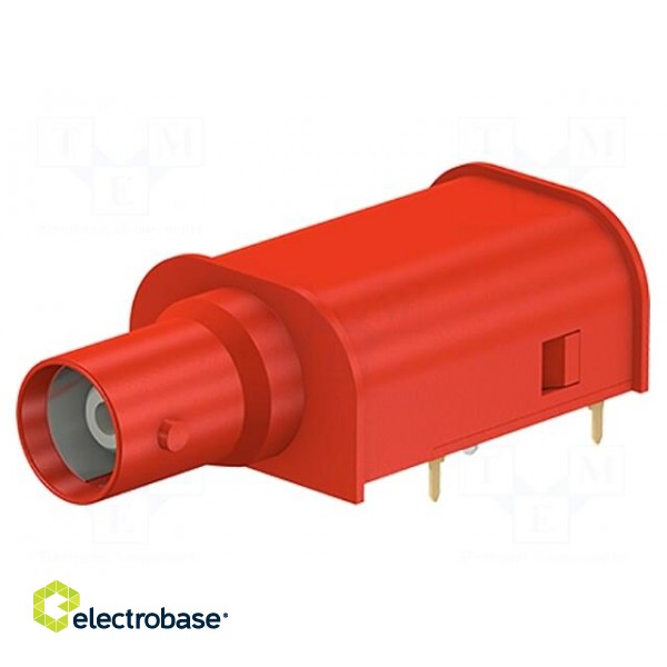 Adapter BNC | socket | red | soldered | Type: insulated