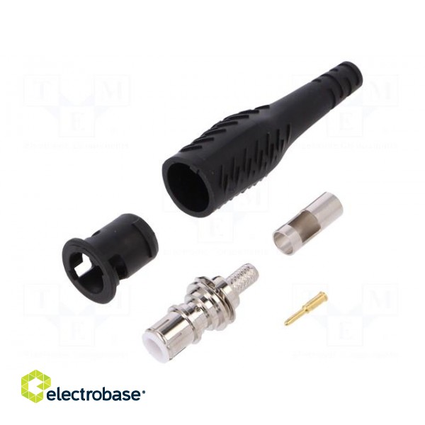 Connector: BNC | black | 3A | 58mm | soldered,crimped | 5÷40°C | BNC male