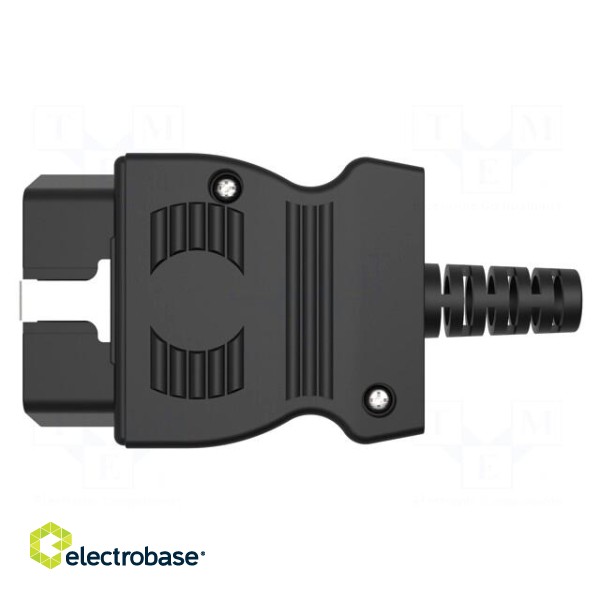 Connector: diagnostic OBD II | black | 10A | Insulation: polyamide фото 1