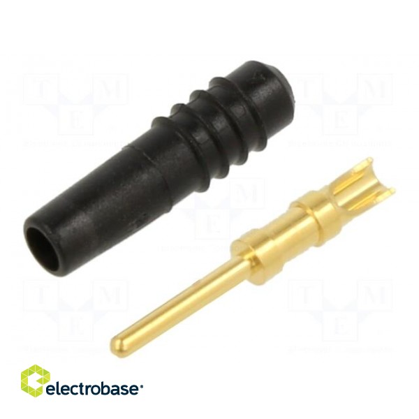 Connector: 1mm banana | plug | black | 60VDC | 6A | Connection: soldered