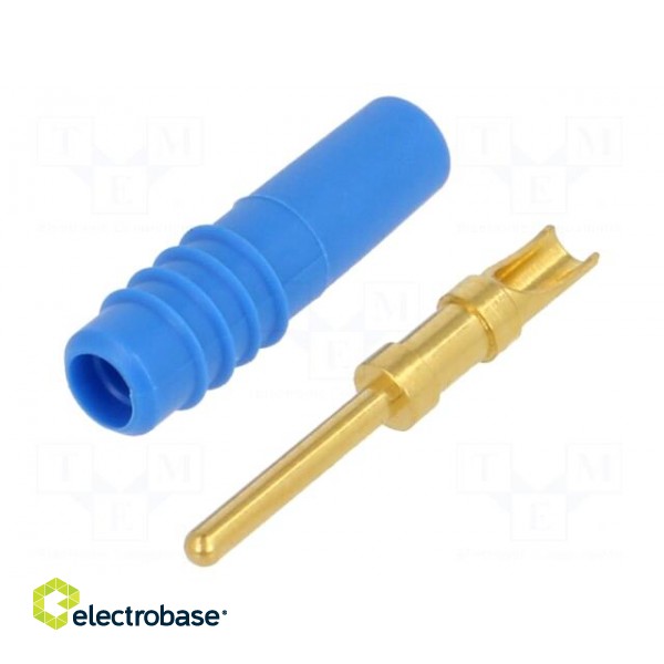 Connector: 1mm banana | plug | blue | 60VDC | 6A | Connection: soldered