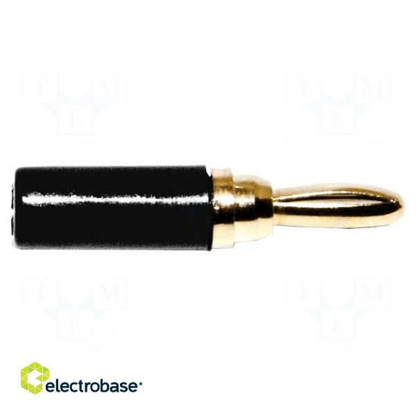 Connector: 3mm banana | plug | black | 1kVDC | 5A | soldered | -50÷105°C