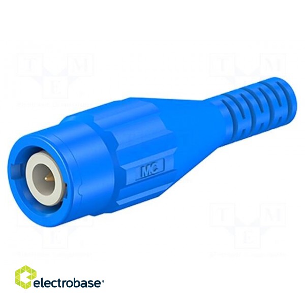 Connector: BNC | socket | blue | Connection: crimped | Type: insulated