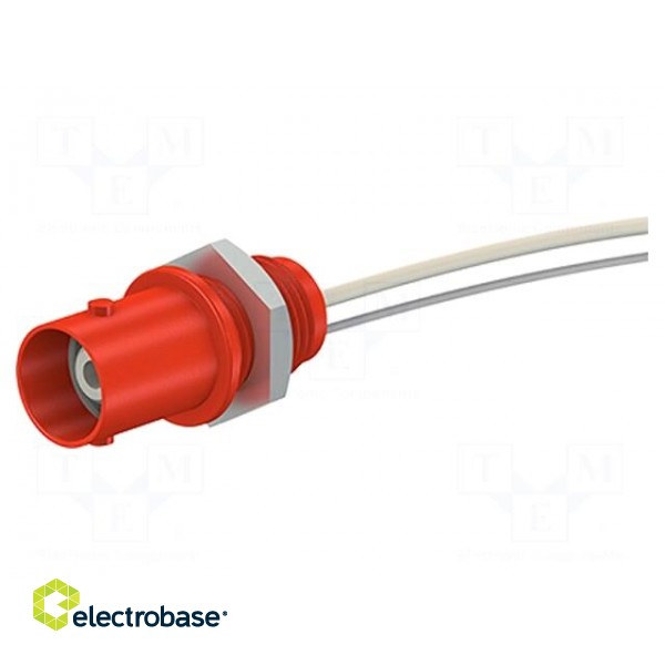 Connector: BNC | socket | red | Connection: screw | on panel | 5÷40°C