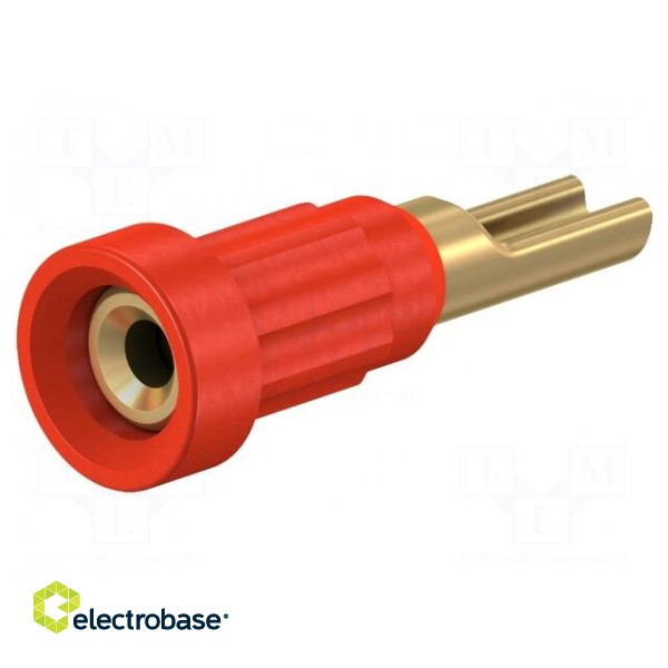 Connector: socket 1mm | red | 20A | soldered | Type: insulated | 11.2mm