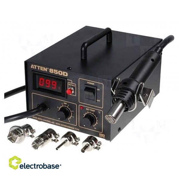 Hot air soldering station | digital | 280W | 100÷480°C | 3÷23l/min