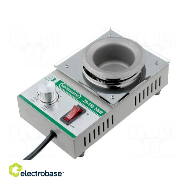Device: soldering pot | 200W | 200÷450°C | 50mm | 230VAC | Plug: EU