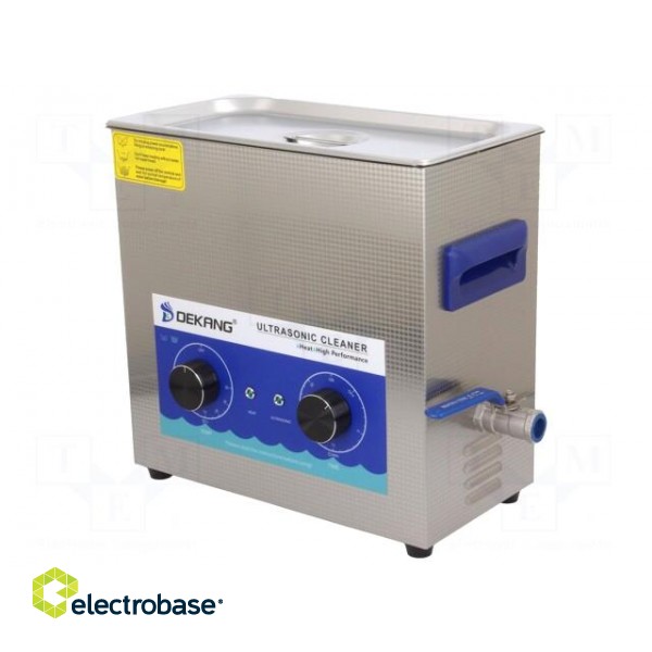 Ultrasonic washer | 300x155x150mm | 40kHz | 20÷80°C | 230VAC | Plug: EU image 1