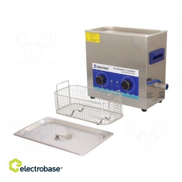 Ultrasonic washer | 300x155x150mm | 40kHz | 20÷80°C | 230VAC | Plug: EU фото 2