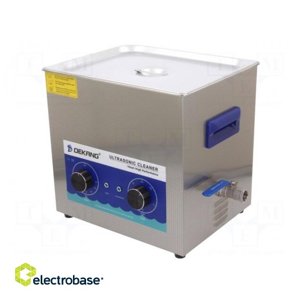 Ultrasonic washer | 300x240x150mm | 40kHz | 20÷80°C | 230VAC | Plug: EU фото 1