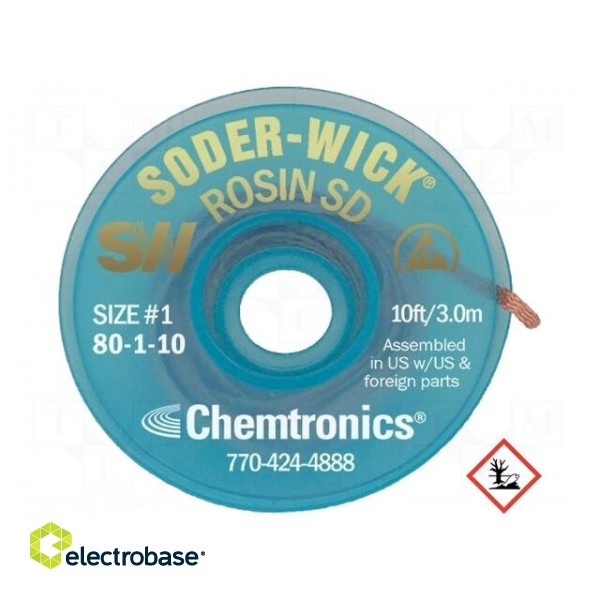 Tape: desoldering | rosin,No Clean | W: 0.8mm | L: 3m