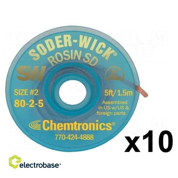 Tape: desoldering | rosin,No Clean | W: 1.5mm | L: 1.5m | Pcs: 10 image 2