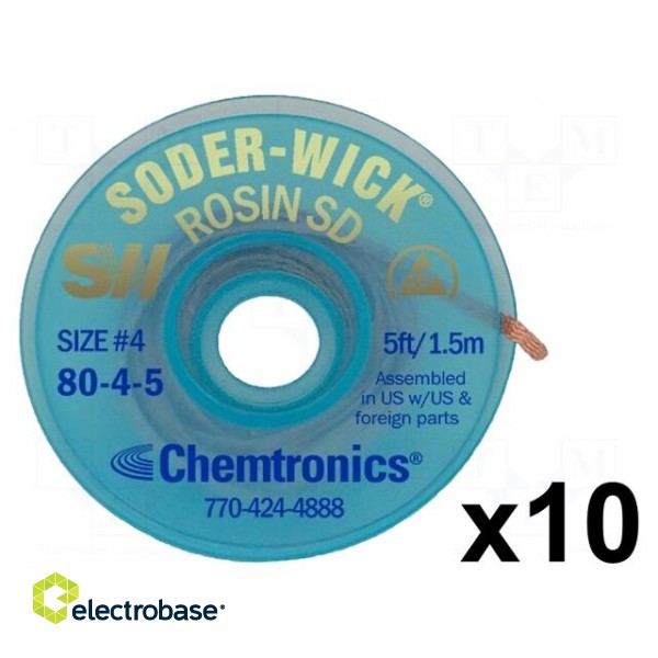Tape: desoldering | rosin,No Clean | W: 2.8mm | L: 1.5m | Pcs: 10 image 2
