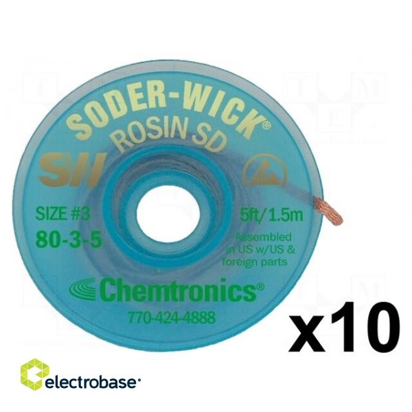 Tape: desoldering | rosin,No Clean | W: 2mm | L: 1.5m | Pcs: 10 image 2