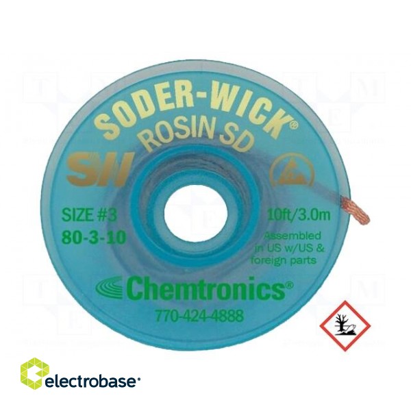 Tape: desoldering | rosin,No Clean | W: 2mm | L: 3m