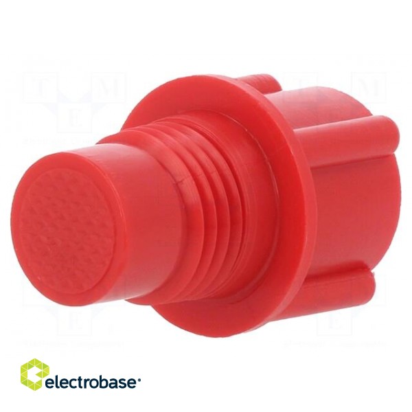 Bottom cartridge cap | red | screwed rod | polyetylene image 1