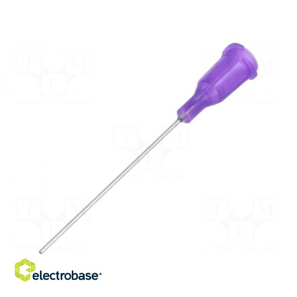 Needle: steel | 1.5" | Size: 21 | straight | 0.51mm | Body: purple