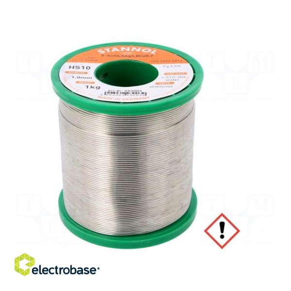 Soldering wire | Sn95,5Ag3,8Cu0,7 | 1mm | 1kg | lead free | 217°C
