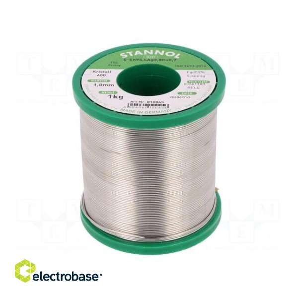 Soldering wire | Sn95,5Ag3,8Cu0,7 | 1mm | 1kg | lead free | reel | 217°C