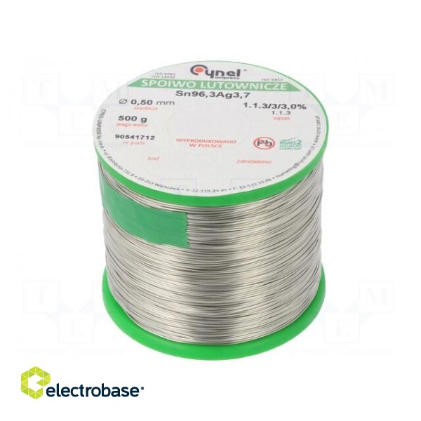 Soldering wire | Sn96,3Ag3,7 | 0.5mm | 0.5kg | lead free | 3%