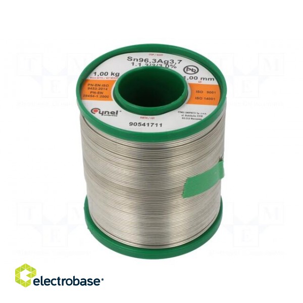 Soldering wire | Sn96,3Ag3,7 | 1mm | 1kg | lead free | Package: reel