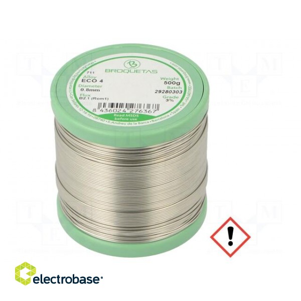 Soldering wire | Sn96,5Ag3Cu0,5 | 0.8mm | 0.5kg | lead free | reel