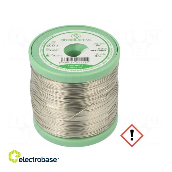 Soldering wire | Sn97Cu3 | 0.8mm | 1000g | lead free | reel | 230°C