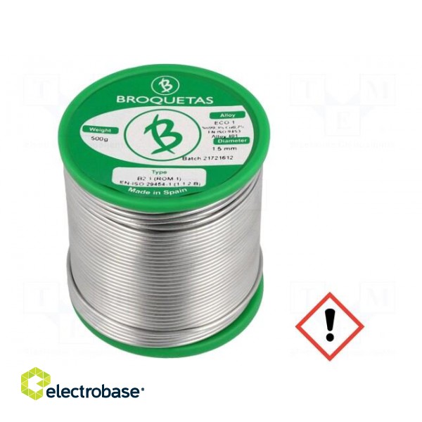 Soldering wire | Sn99,3Cu0,7 | 1.5mm | 0.5kg | lead free | 220°C