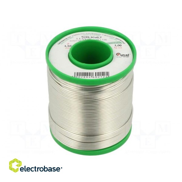 Soldering wire | Sn99,3Cu0,7 | 1.5mm | 1000g | lead free | 227°C | 2.2%