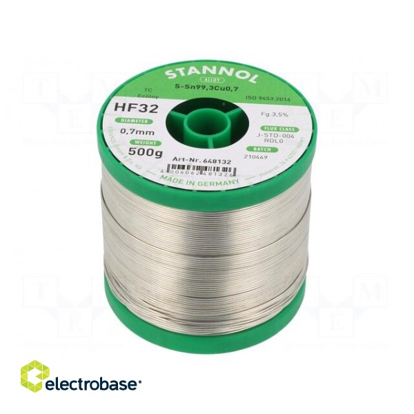 Soldering wire | Sn99Cu1 | 700um | 0.5kg | lead free | Package: reel