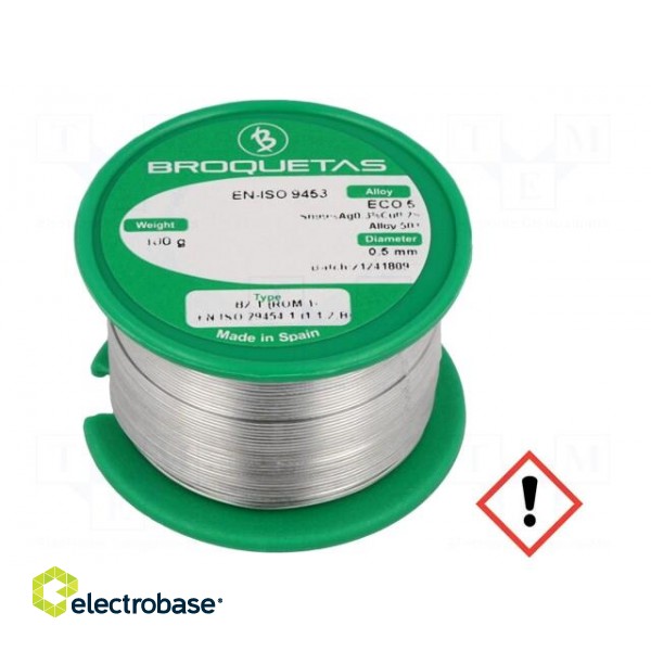 Soldering wire | Sn99Ag0,3Cu0,7 | 0.5mm | 0.1kg | lead free | reel