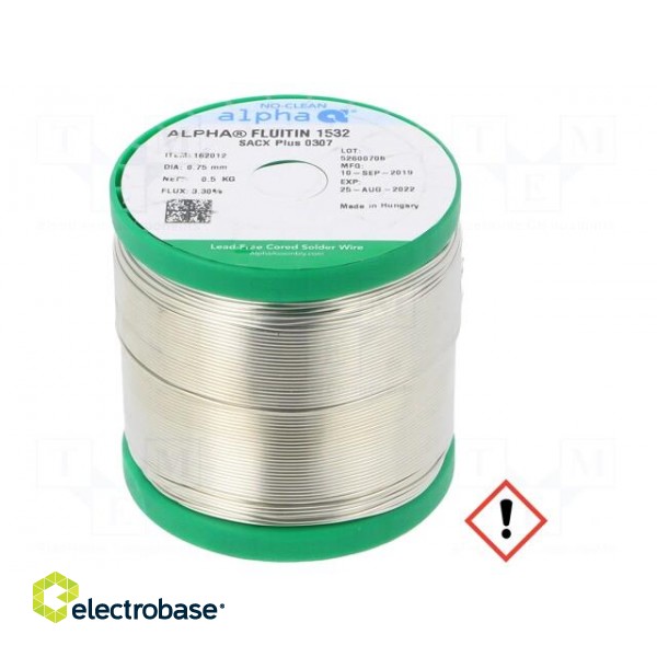 Soldering wire | Sn99Ag0,3Cu0,7 | 0.75mm | 500g | lead free | 3.3%