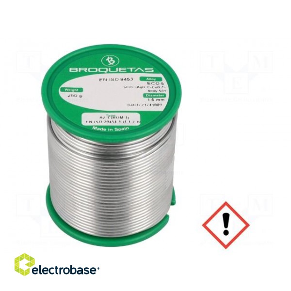 Soldering wire | Sn99Ag0,3Cu0,7 | 1.5mm | 0.25kg | lead free | reel