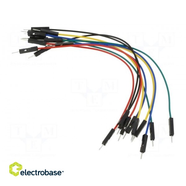 Connection cable | L: 150mm | male-male | PIN: 1 | mix colours | 10pcs.