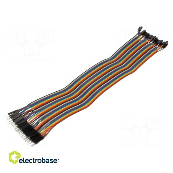 Connection cable | L: 300mm | male-male | PIN: 40 | mix colours | WHADDA