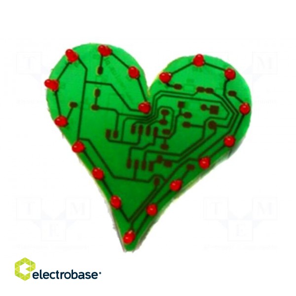 Circuit | flashing heart | 9VDC | No.of diodes: 10