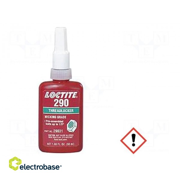 Anaerobic adhesive | green | bottle | 50ml | LOCTITE 290 | -55÷150°C