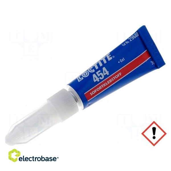 Cyanoacrylate adhesive | colourless | gel | tube | 3g | LOCTITE 454