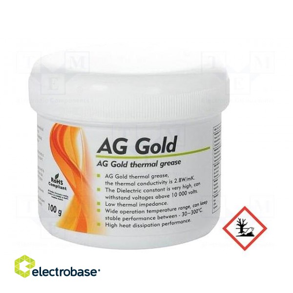 Heat transfer paste | copper | silicone + gold | 100g | AG Gold